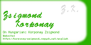 zsigmond korponay business card